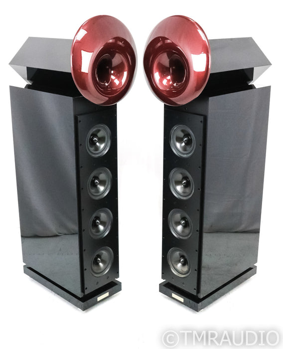 Acapella LaCampanella MKIII Floorstanding Speakers; Black w/ Porsche Maroon Horn