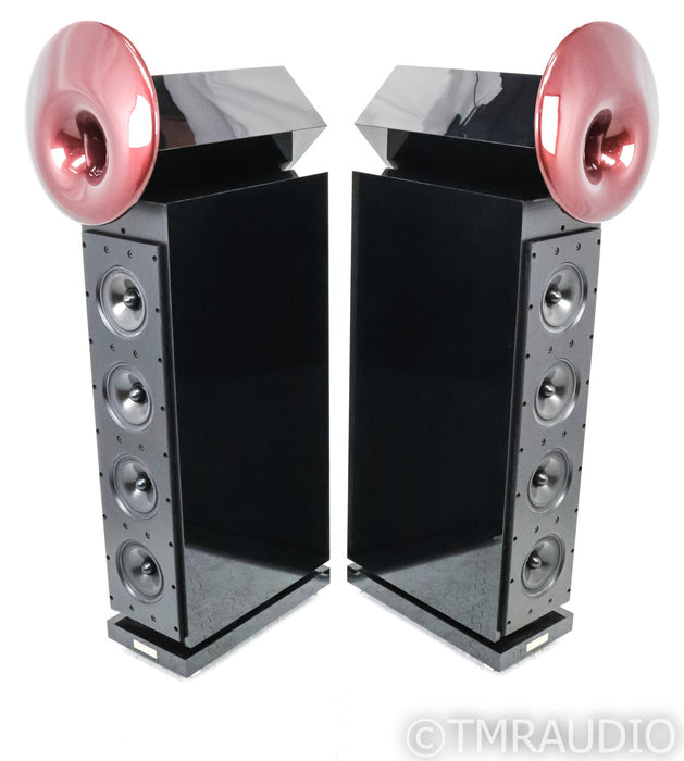 Acapella LaCampanella MKIII Floorstanding Speakers; Black w/ Porsche Maroon Horn