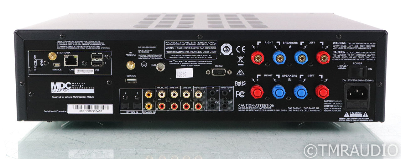 NAD C 388 Stereo Integrated Amplifier / DAC; C388; Remote; BluOS