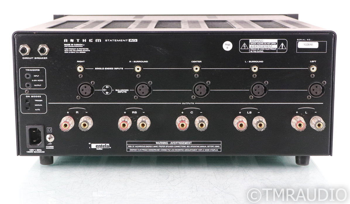 Anthem Statement A5 5 Channel Power Amplifier; A-5; Black