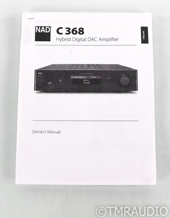 NAD C368 Stereo Integrated Amplifier / DAC; C-368; Remote; Bluetooth; MM Phono