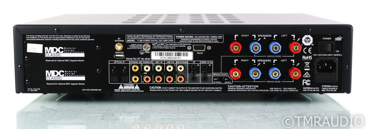 NAD C368 Stereo Integrated Amplifier / DAC; C-368; Remote; Bluetooth; MM Phono