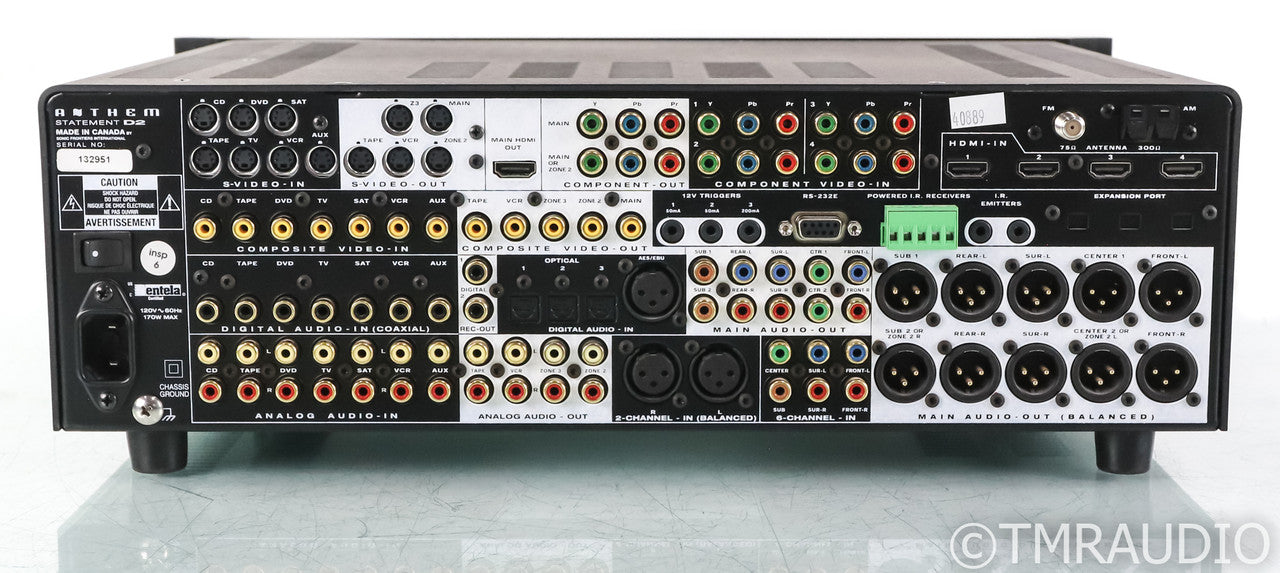 Anthem Statement D2 8.2 Channel Home Theater Processor; D-2; Remote