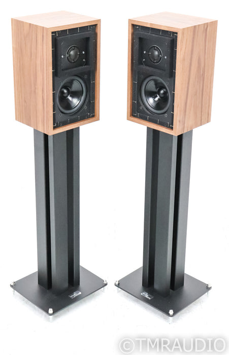 Falcon LS3/5A Gold Badge Bookshelf Speakers; LS-5 3A; Walnut Pair w/ Stands