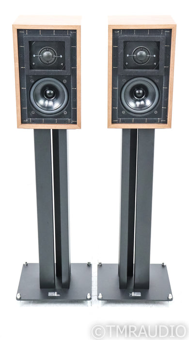 Falcon LS3/5A Gold Badge Bookshelf Speakers; LS-5 3A; Walnut Pair w/ Stands