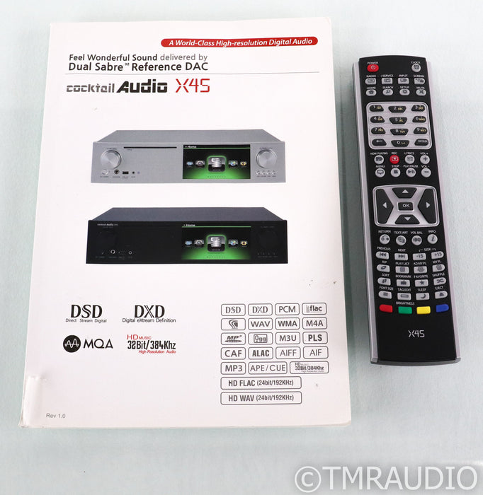 Cocktail Audio X45 Streamer / DAC / CD Ripper; Remote; Black; MM Phono; X-45