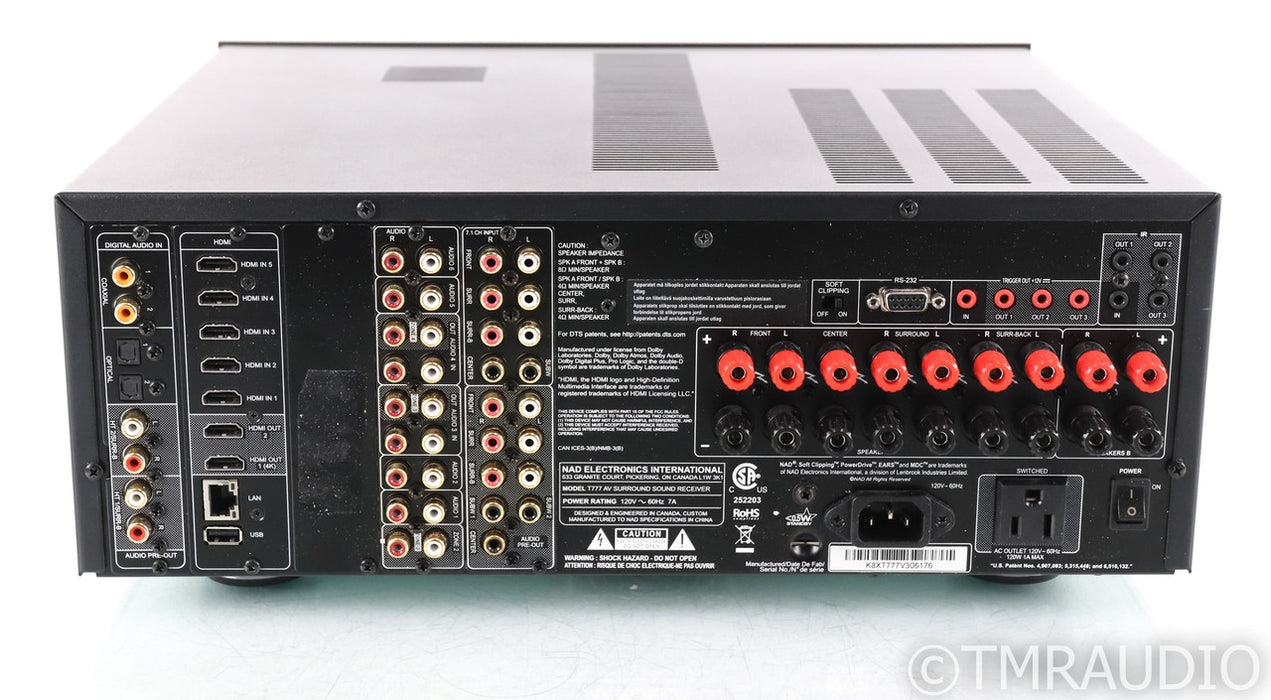 NAD T777 v3 7.1 Channel Home Theater Receiver; Remote; BluOS; Dirac;