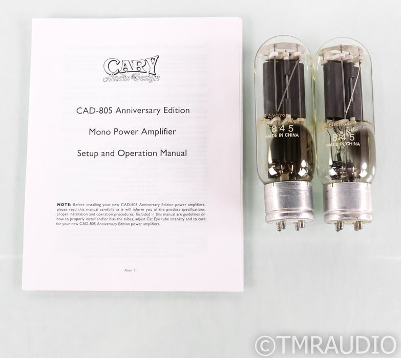 Cary Audio CAD-805AE Mono Tube Power Amplifier; Anniversary Edition; Pair
