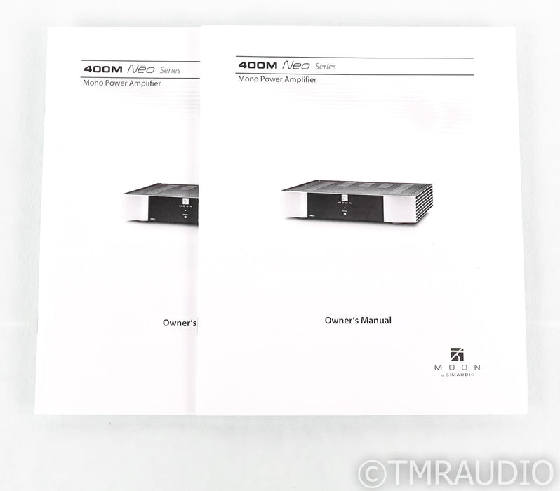Simaudio Moon Neo 400M Mono Power Amplifier; Black Pair; 400-M