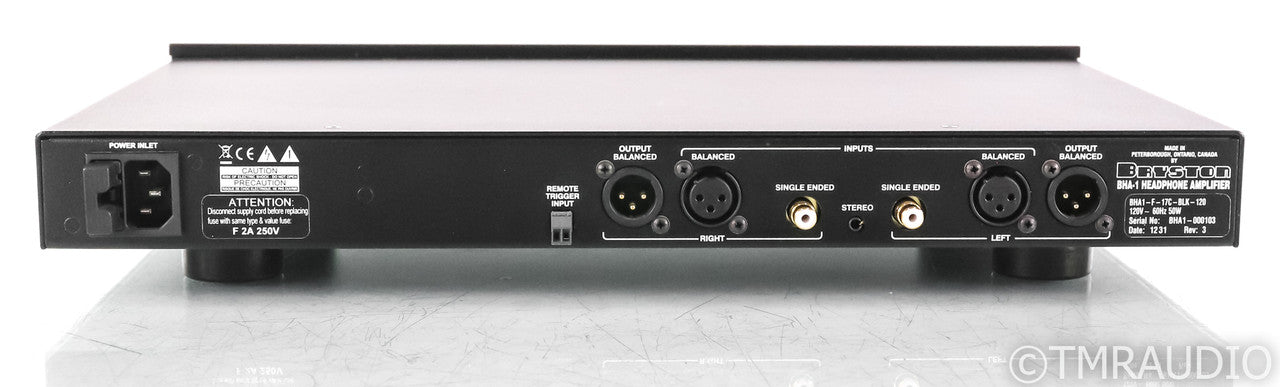Bryston BHA-1 Headphone Amplifier; BHA1; Black; 17" Faceplate