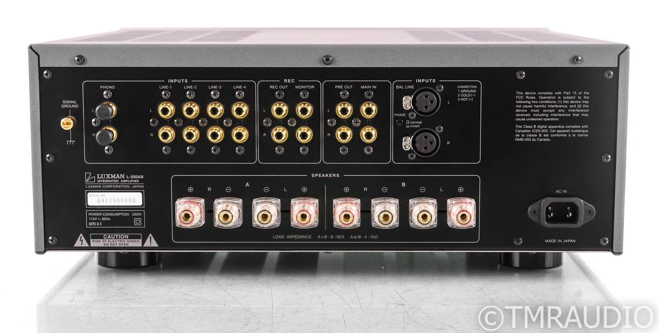 Luxman L-550AX Stereo Integrated Amplifier; L550AX; Remote; MM / MC Phono