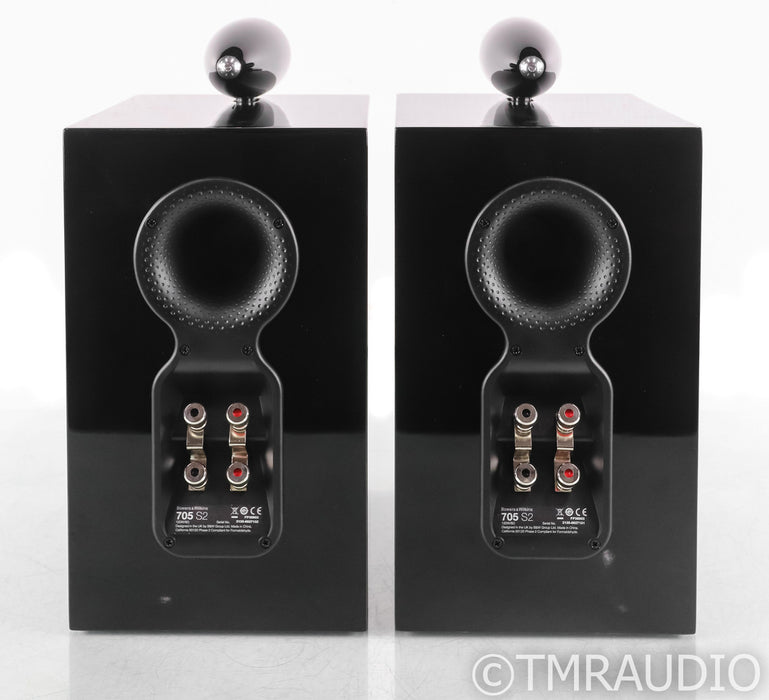 B&W 705 S2 Bookshelf Speakers; Gloss Black Pair