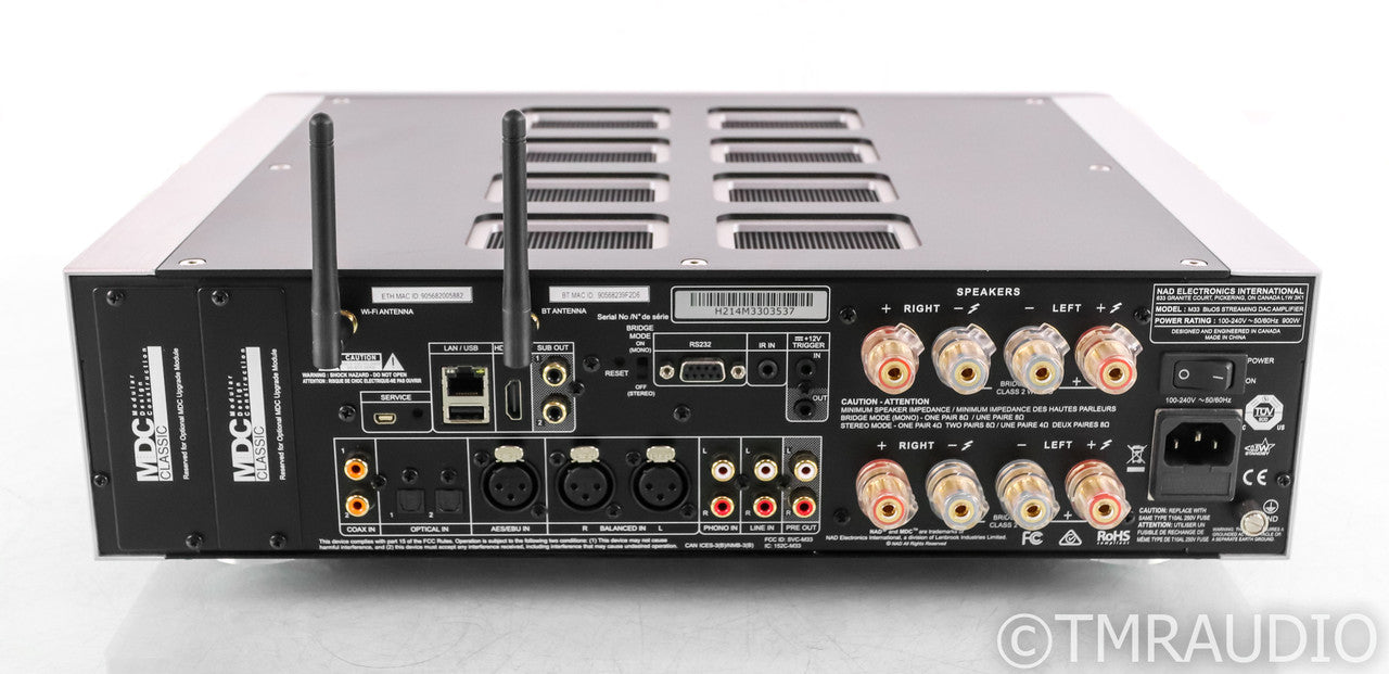 NAD M33 Stereo BluOS Streaming Integrated Amplifier; M-33; Remote; MM / MC Phono