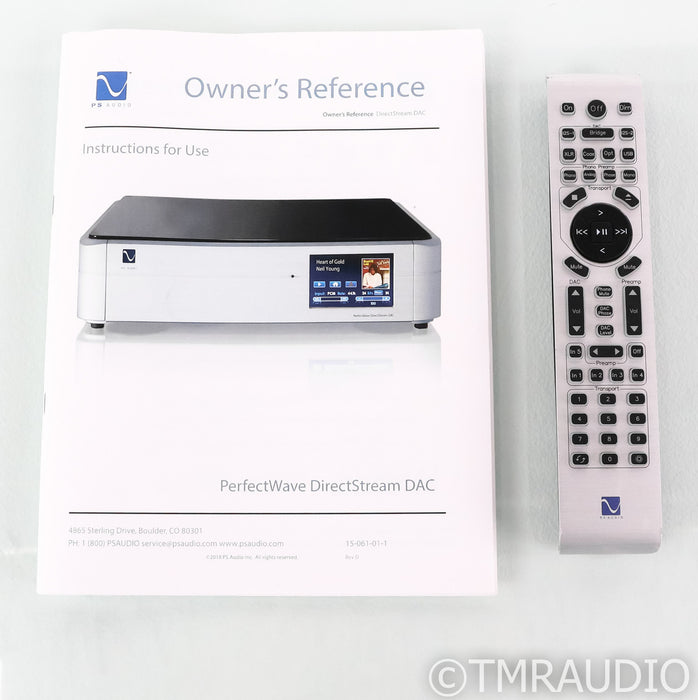 PS Audio PerfectWave DirectStream DAC; Remote; DSD; Silver; Bridge II