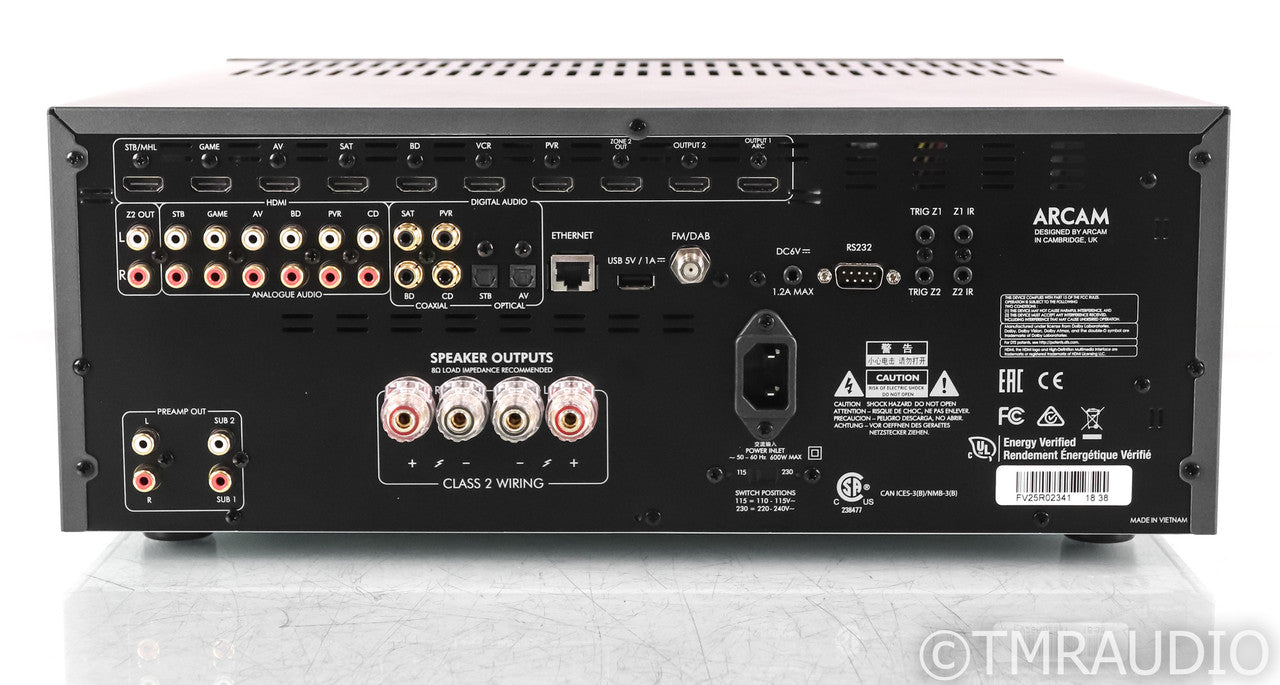 Arcam FMJ SR250 2.2 Channel Home Theater Receiver; SR-250; Remote