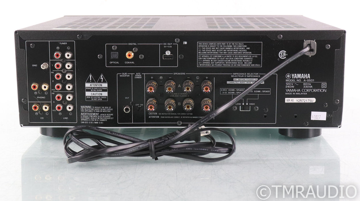 Yamaha A-S501 Stereo Integrated Amplifier; Remote; Black; MM Phono; Bluetooth