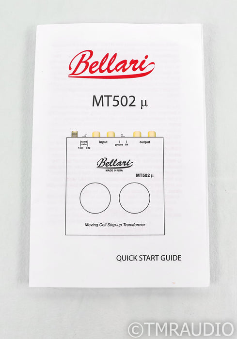 Bellari MT502 Moving Coil Step up Transformer; MT-502; MC