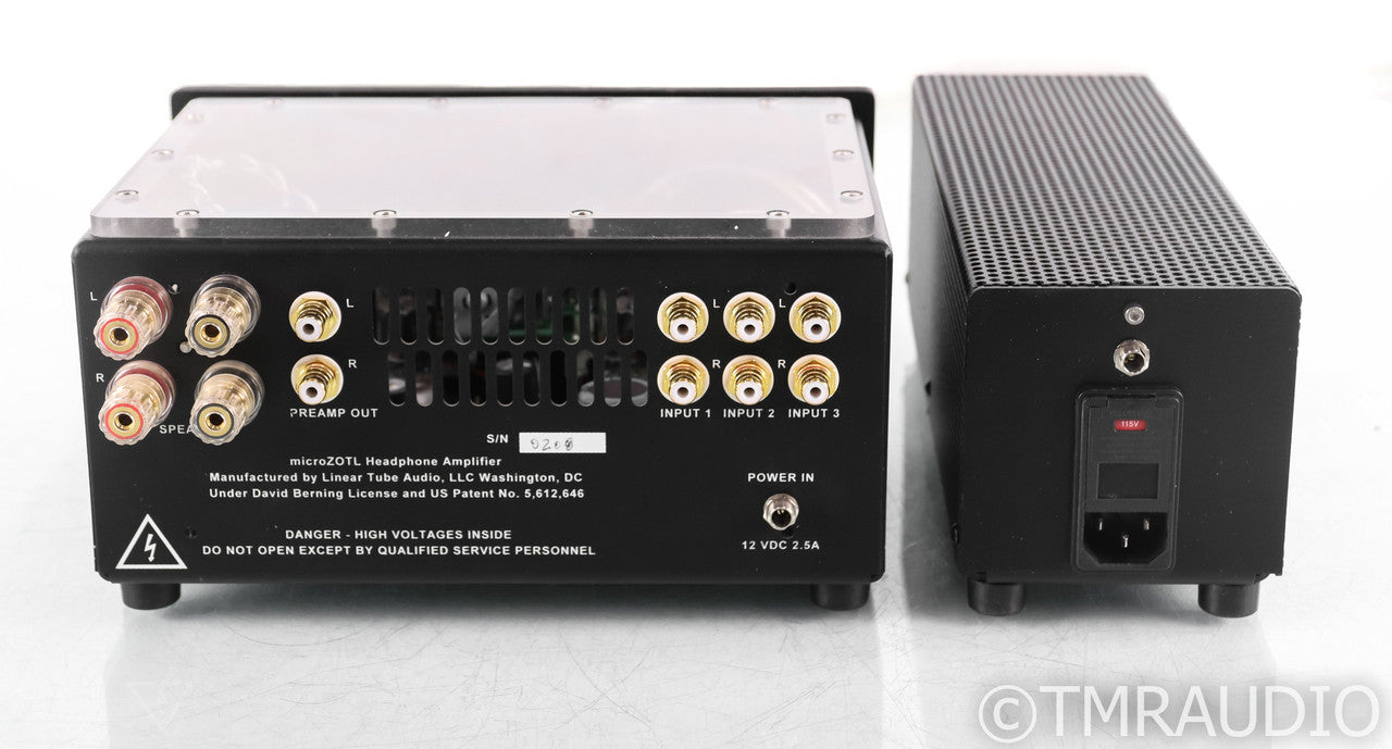 Linear Tube Audio MicroZOTL MZ2 Stereo Tube Headphone Amplifier; LPS; Remote