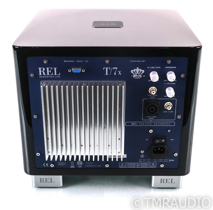 REL T/7x Powered 8" Powered Subwoofer; Piano Black; T7X (Open Box)