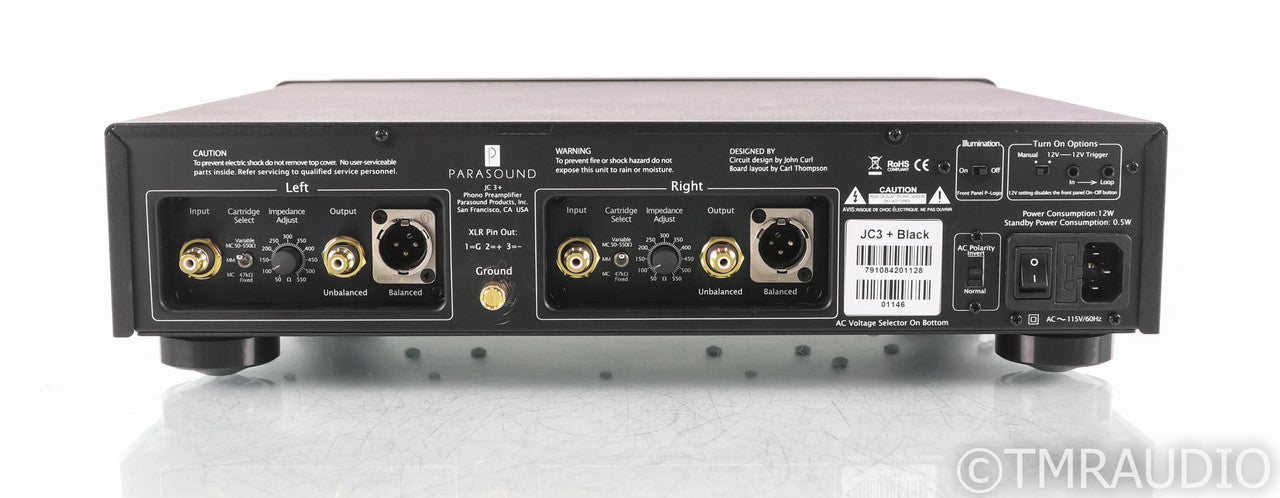 Parasound JC 3+ MM / MC Phono Preamplifier; Black; JC3+; John Curl