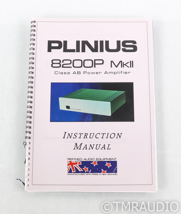 Plinius 8200P MkII Stereo Power Amplifier; 8200-P; Mk 2; Black