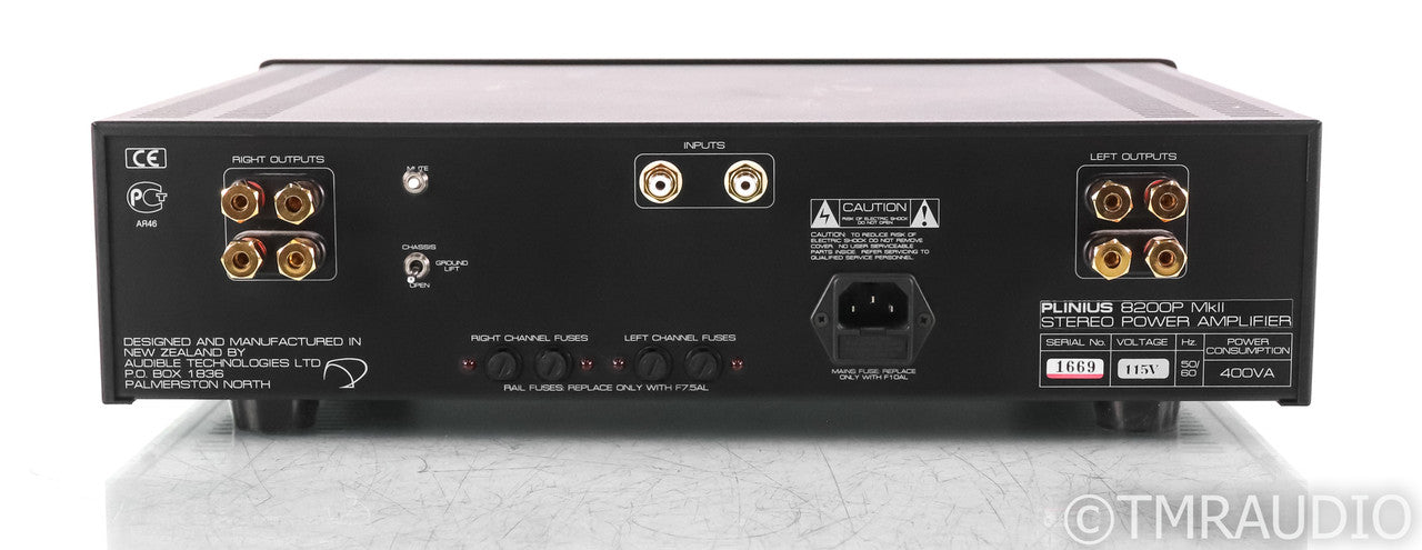 Plinius 8200P MkII Stereo Power Amplifier; 8200-P; Mk 2; Black