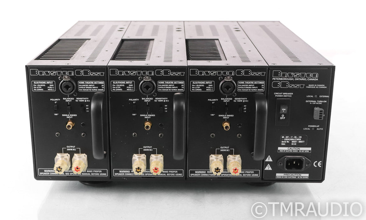 Bryston 6B SST 3-Channel Power Amplifier; Silver; 17" Faceplate; 6BSST