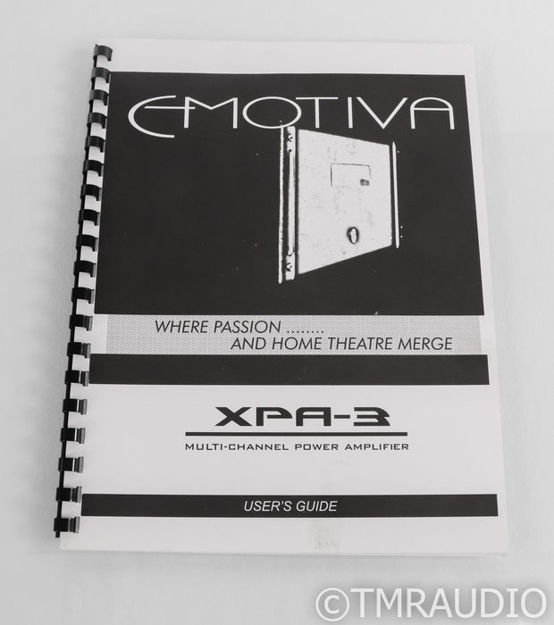 Emotiva XPA-3 Three Channel Power Amplifier; XPA3; Black