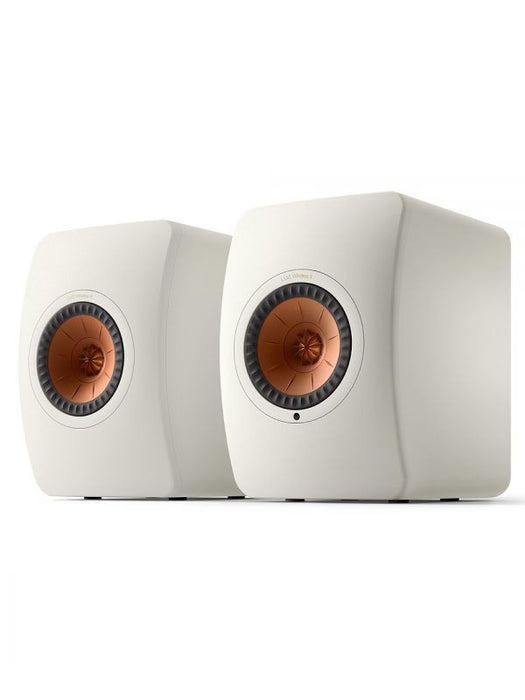 KEF LS50 Wireless II Powered Bookshelf Speakers; Mineral White Pair (New)