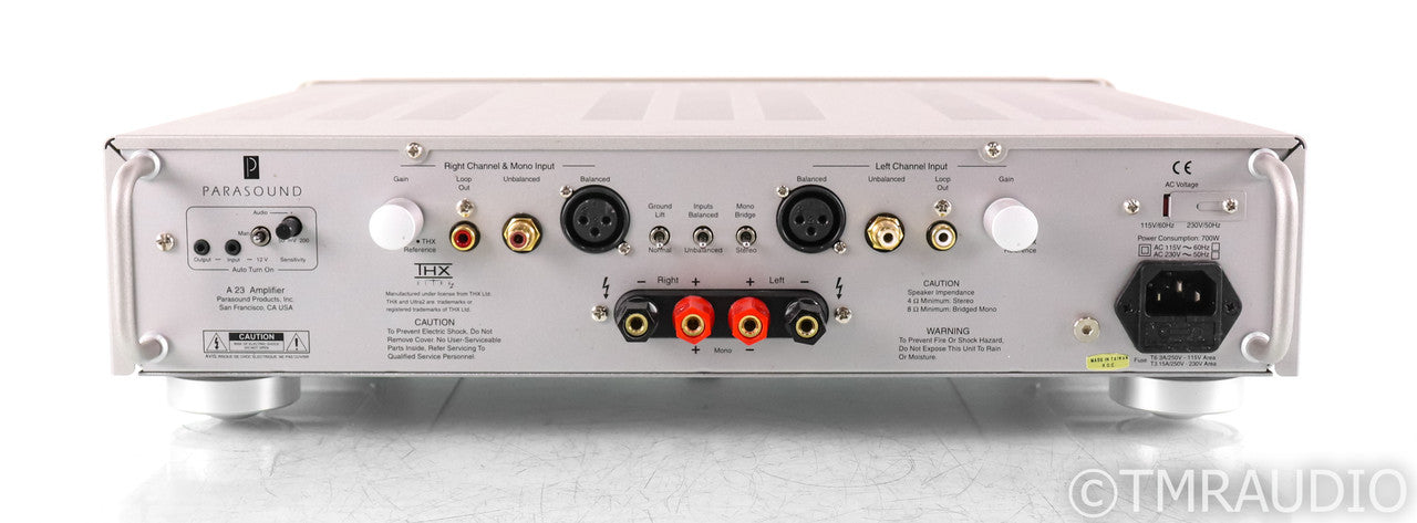 Parasound A23 Stereo Power Amplifier; A-23; Silver
