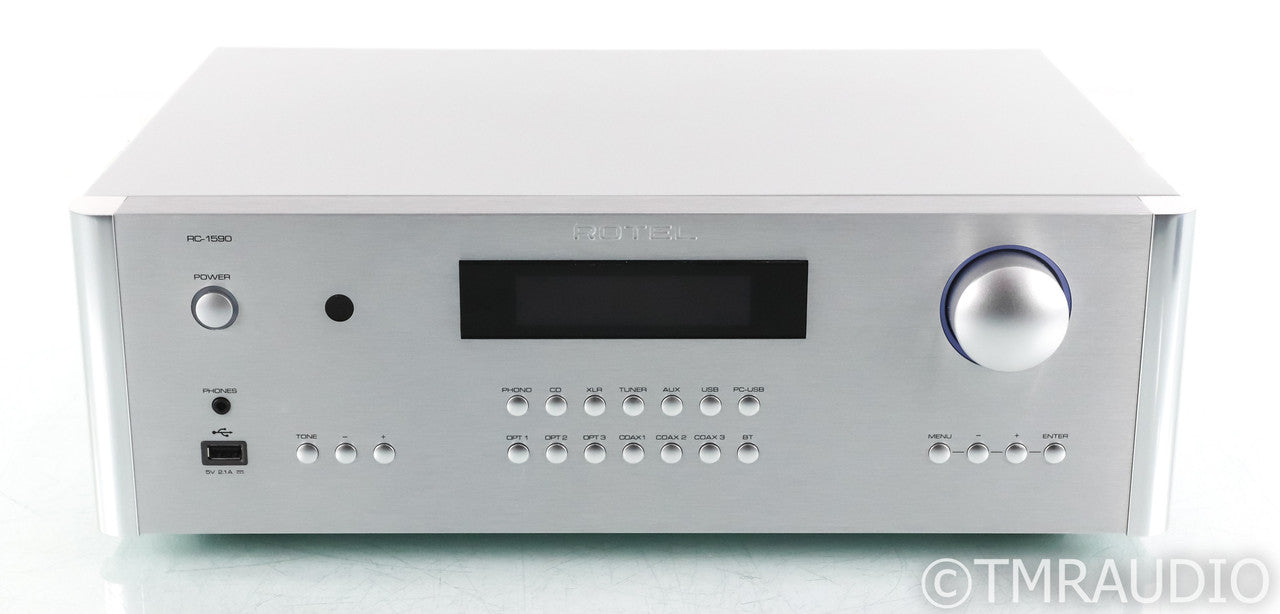 Rotel RC-1590 Stereo Preamplifier; RC1590; Bluetooth; Remote; Silver