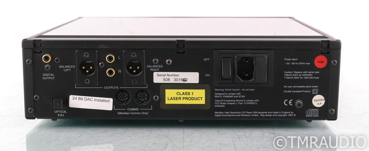 Meridian 508 CD Player; 24-bit DAC; Remote; MSR