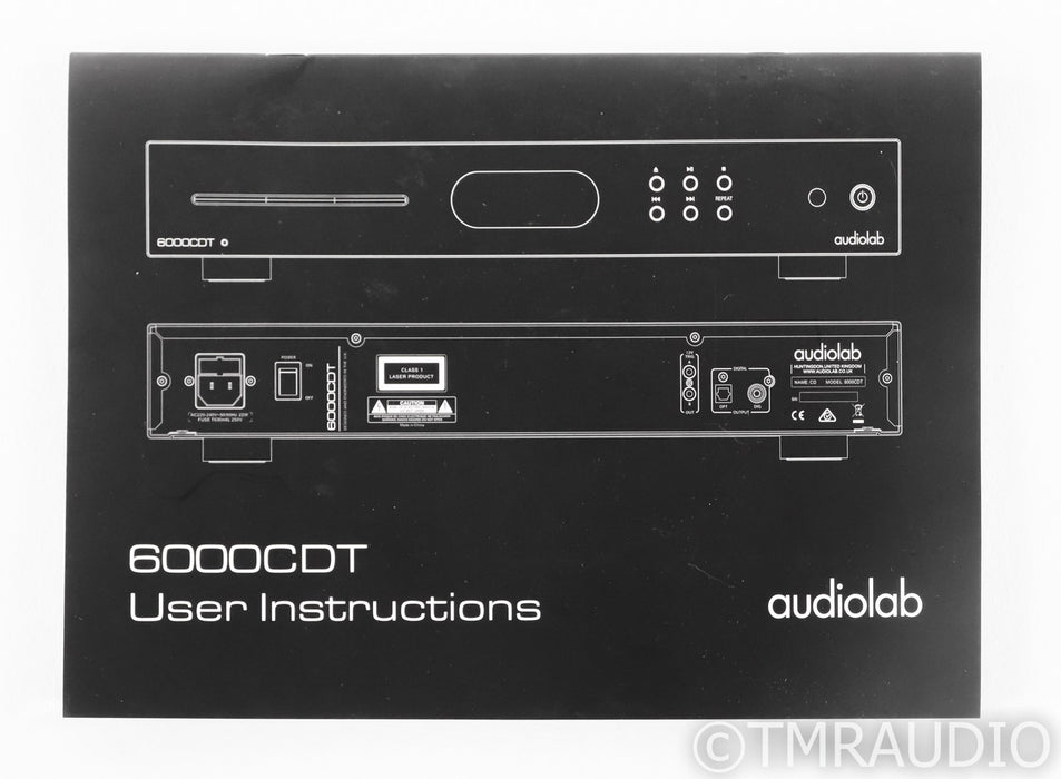 Audiolab 6000CDT CD Transport; Remote; 6000-CDT; Black