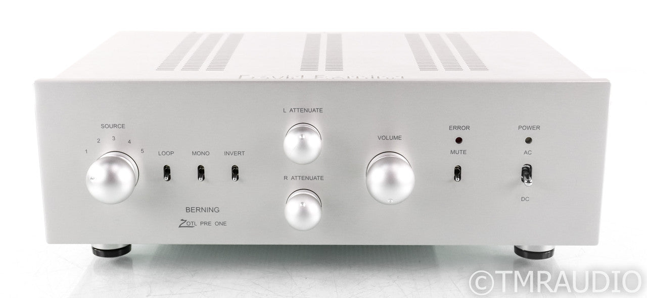 Berning ZOTL Pre One Stereo Tube Preamplifier; Pre-1; Silver