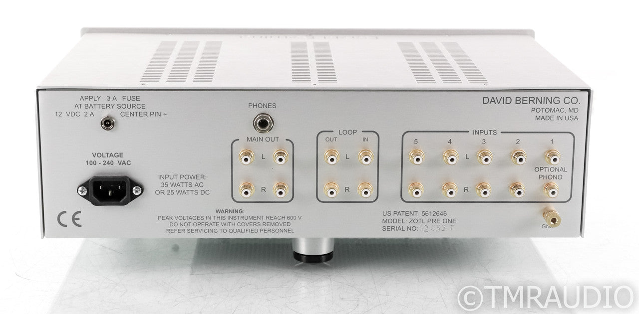 Berning ZOTL Pre One Stereo Tube Preamplifier; Pre-1; Silver