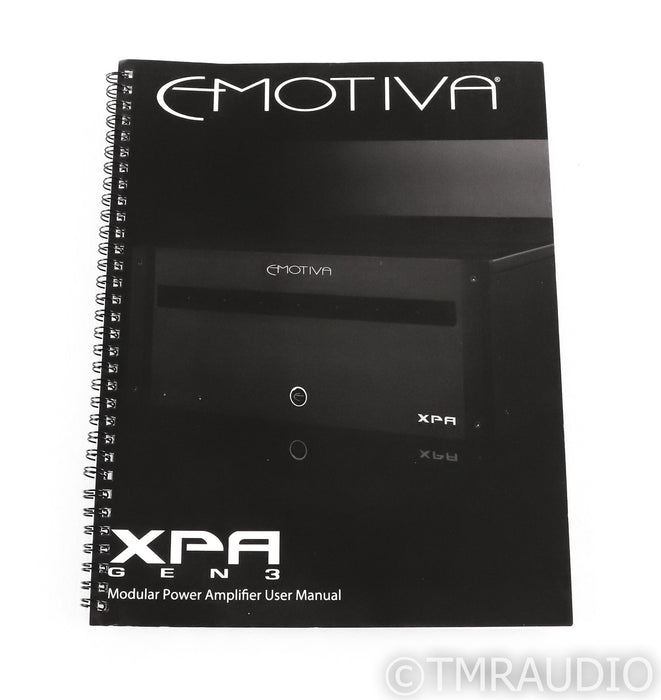 Emotiva XPA Gen 3 Stereo Power Amplifier; Black