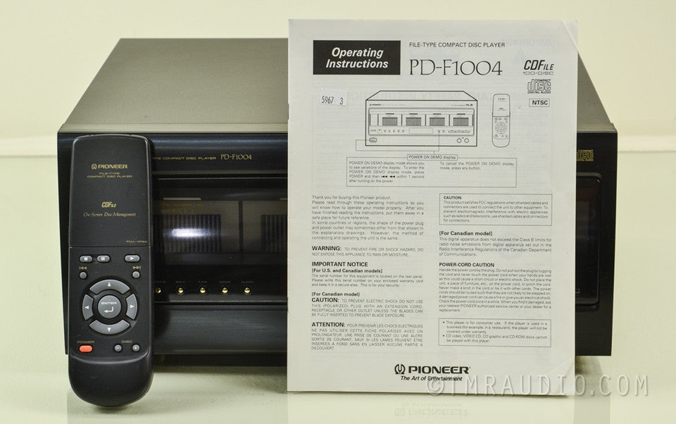 Pioneer PD-F1004 100 Disc CD Changer / Player