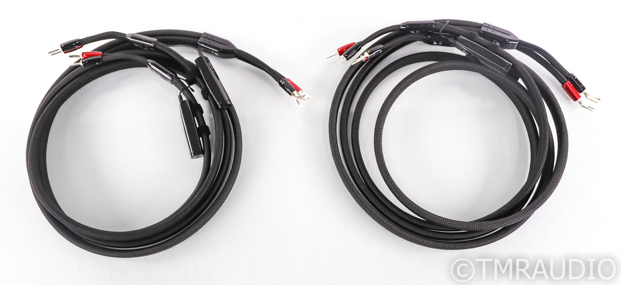 AudioQuest William Tell Silver Bi-Wire Speaker Cables; 8ft Pair; 72v DBS