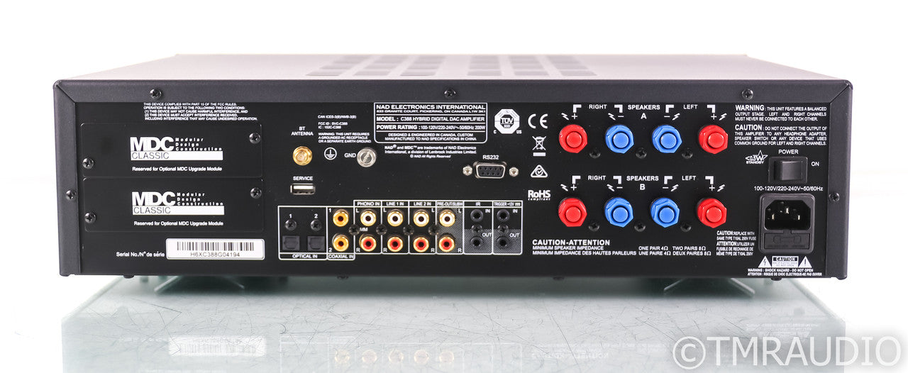 NAD C 388 Stereo Integrated Amplifier; DAC; Remote; Black