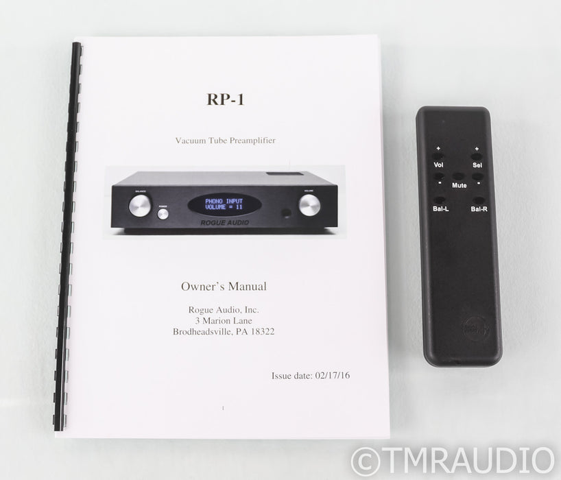 Rogue Aduio RP-1 Stereo Tube Preamplifier; RP1; Remote; Silver