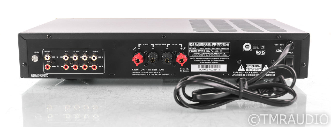 NAD C 316BEE V2 Stereo Integrated Amplifier; Remote; Black; MM Phono; C316BEE