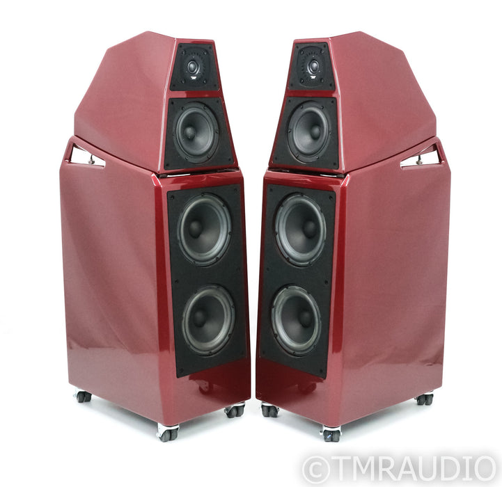 Wilson Audio Sasha DAW Floorstanding Speakers; IsoAcoustics; Crimson Satin Pair