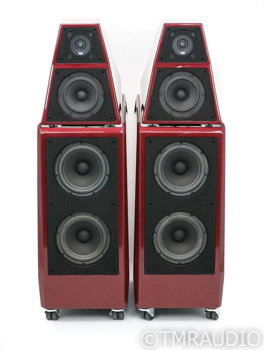 Wilson Audio Sasha DAW Floorstanding Speakers; IsoAcoustics; Crimson Satin Pair