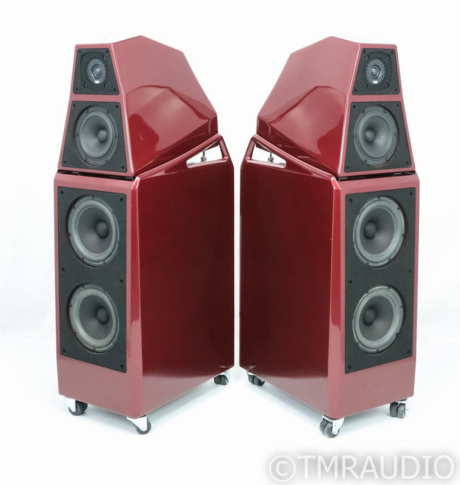 Wilson Audio Sasha DAW Floorstanding Speakers; IsoAcoustics; Crimson Satin Pair