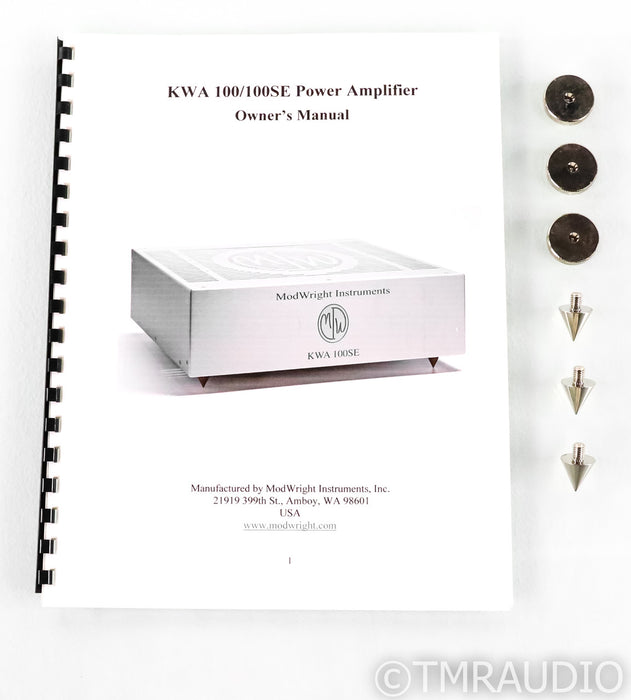 ModWright KWA 100SE Stereo Power Amplifier; Silver; Fuse Upgrade