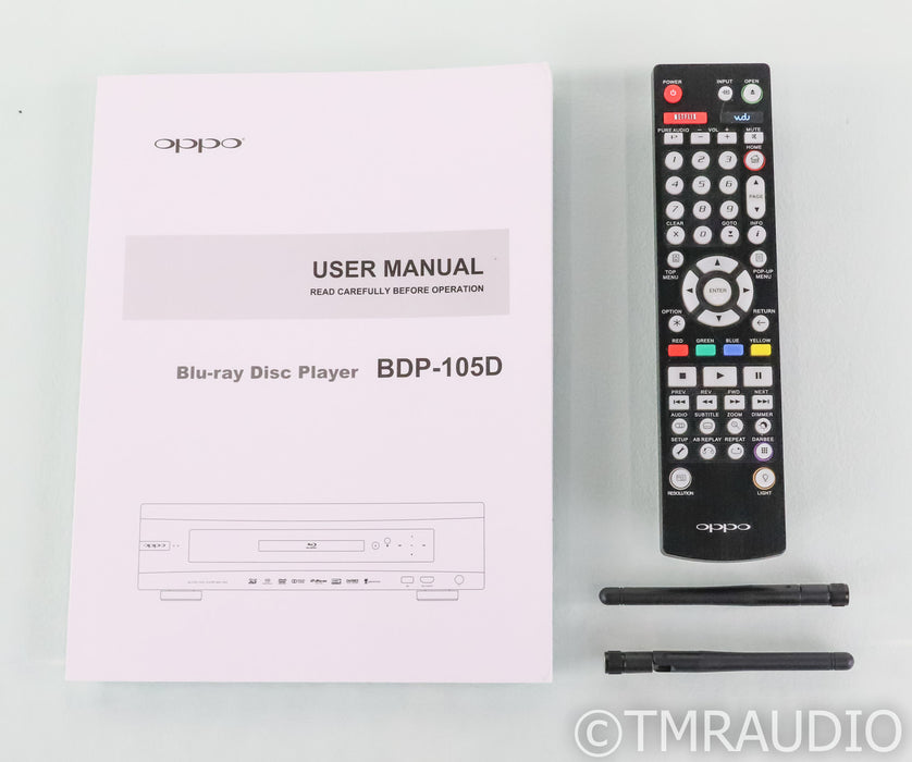 Oppo BDP-105D Universal Disc Player; Remote; CD / SACD; Blu Ray; 3D; BDP105D