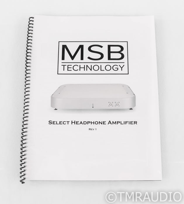 MSB Technology Select Electrostatic Headphone Amplifier; Silver; Rev 1