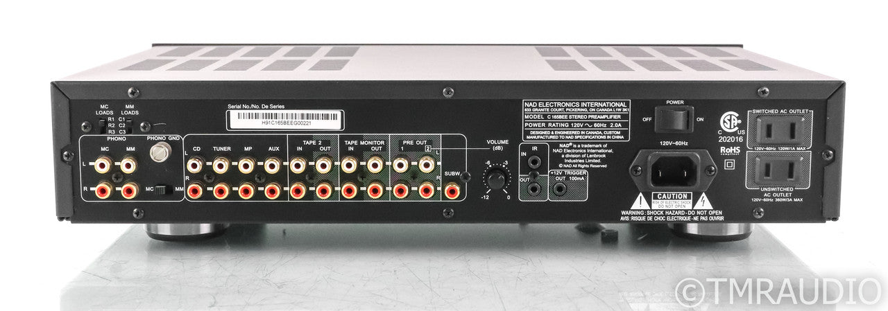 NAD C165BEE Stereo Preamplifier; Graphite; Remote; MM / MC Phono