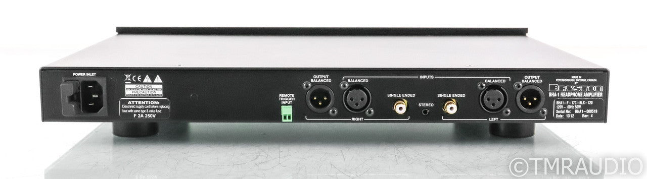 Bryston BHA-1 Headphone Amplifier; BHA1; Black; 17" Faceplate