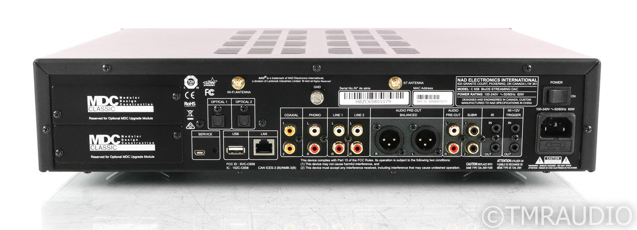 NAD C 658 DAC / Network Streamer; C658; BluOS: Bluetooth; D/A Converter